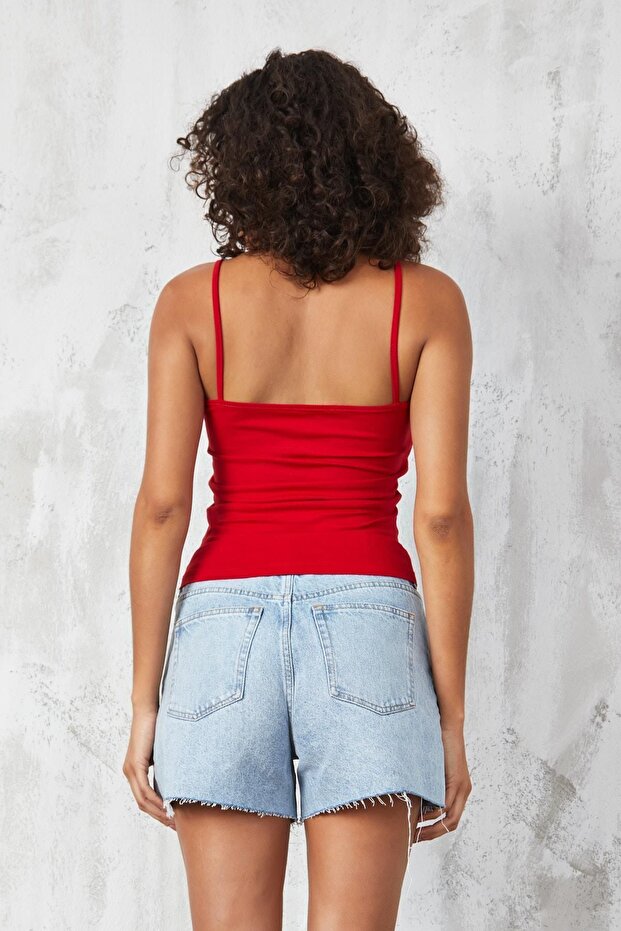 Cotton Red Thin String Basic Undershirt - 27274 - 2