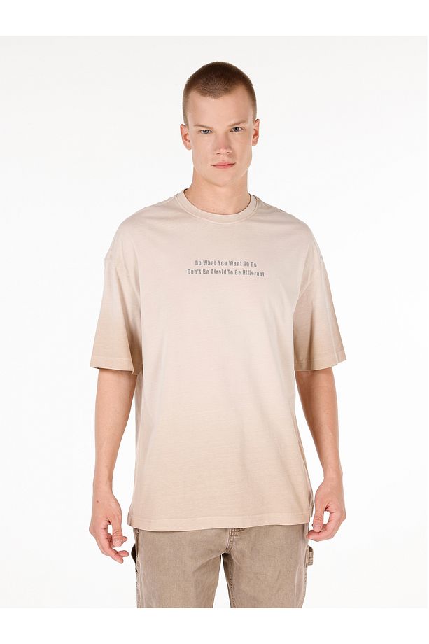 Ekru Erkek Tshirt K.kol - 1