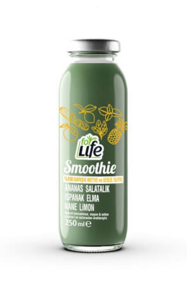( 2 ADET ) Forlife Smoothei Yeşil %100 Karışık Meyve ve Sebze Suyu 250 Ml - 1