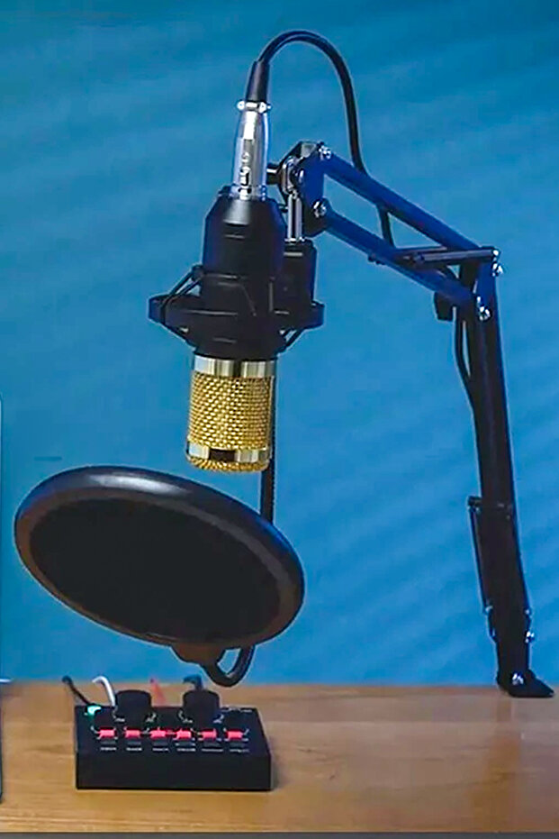 Profesyonel Kondansatör Mikrofon Seti Ses Kartı Komple Set Profesyonel Yayıncılar İçin Mikrofon Set - 2