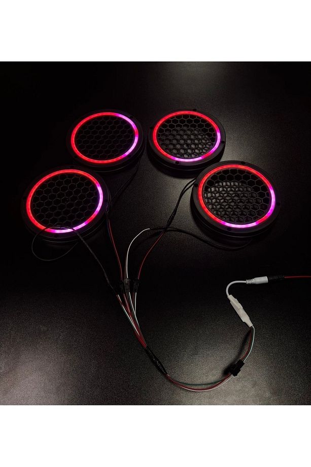 Piksel Neon Ledli 16cm Midrange Hoparlör Kapağı 4adet Kapak+Modül Soketli Tak Çıkart Kolay Montaj - 6