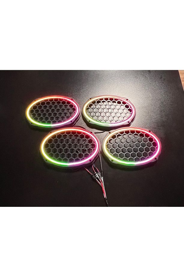 Piksel Neon Ledli Oval 6*9 Hoparlör Midrange Kapağı 4adet Kapak+Modül Soket Tak Çıkart Kolay Montaj - 8