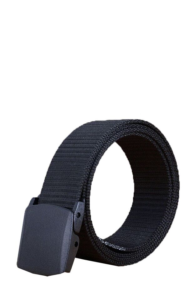 Tactical Style Black Cloth Palaska Belt with Anti Allergic Plastic Buckle