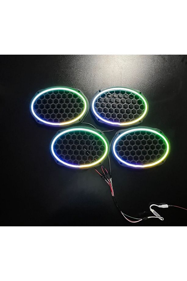 Piksel Neon Ledli Oval 6*9 Hoparlör Midrange Kapağı 4adet Kapak+Modül Soket Tak Çıkart Kolay Montaj - 5