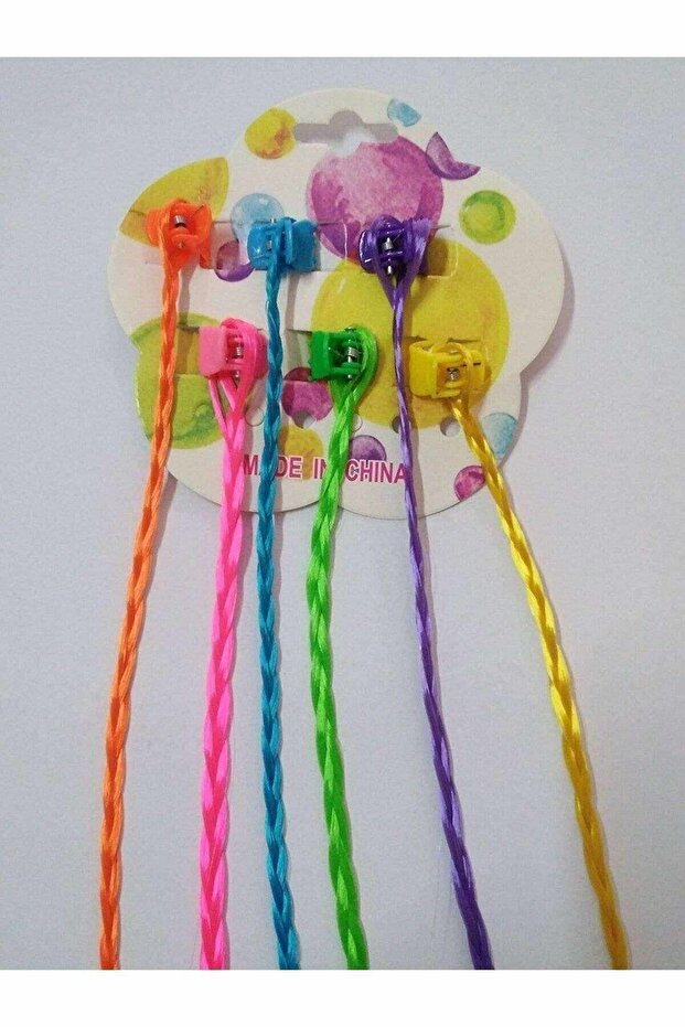 Colorful 6-Piece Braided False Hair Buckle