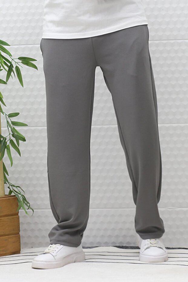Men's Full Lycra Relaxed Fit Baggy Trousers with Elastic Waist