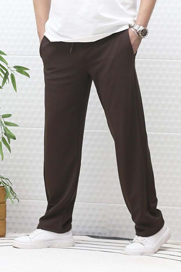 Men's Full Lycra Relaxed Fit Baggy Trousers with Elastic Waist
