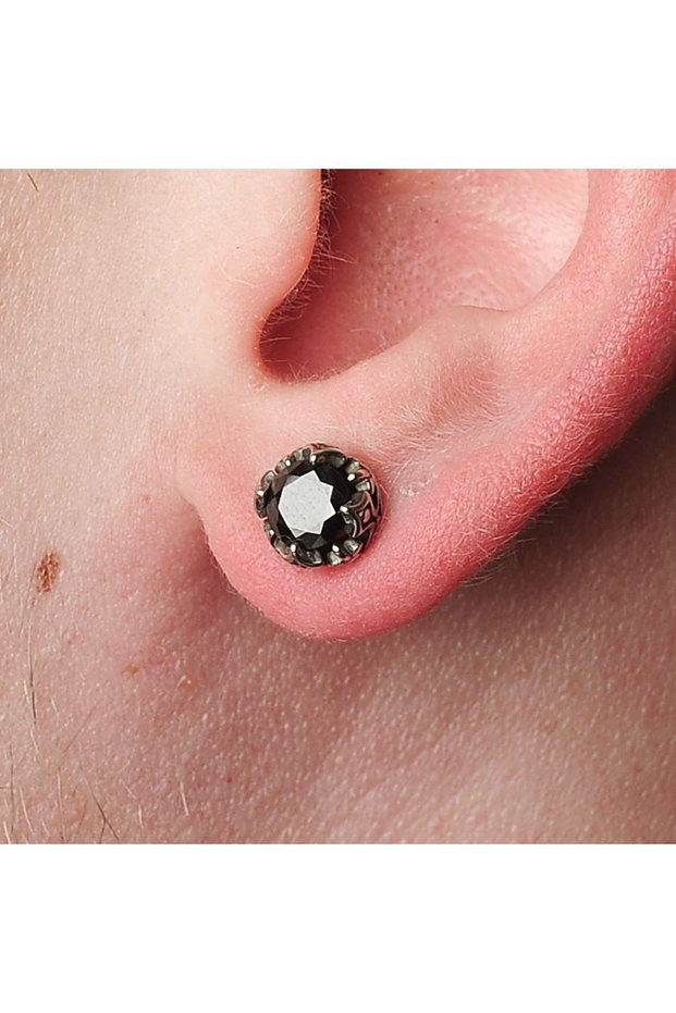 Zircon Stone Vintage Nail Model Stainless & Tarnish-Resistant 316L Steel Unisex Earrings