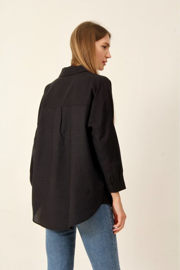 Over Size Keten Gömlek - 2