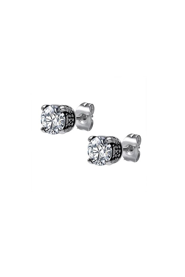 Zircon Stone Vintage Oversized Nail Model Gothic 316L Steel Unisex Earrings