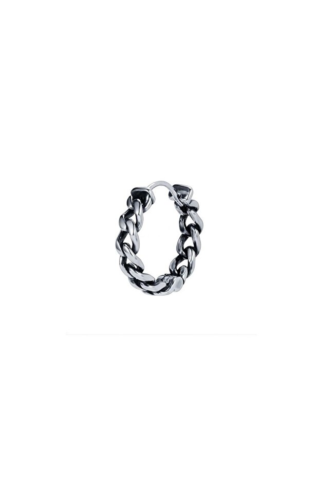 Braided Design Gothic Ring-Loop Stainless & Tarnish-Resistant Biker 316L Steel Men's Earrings