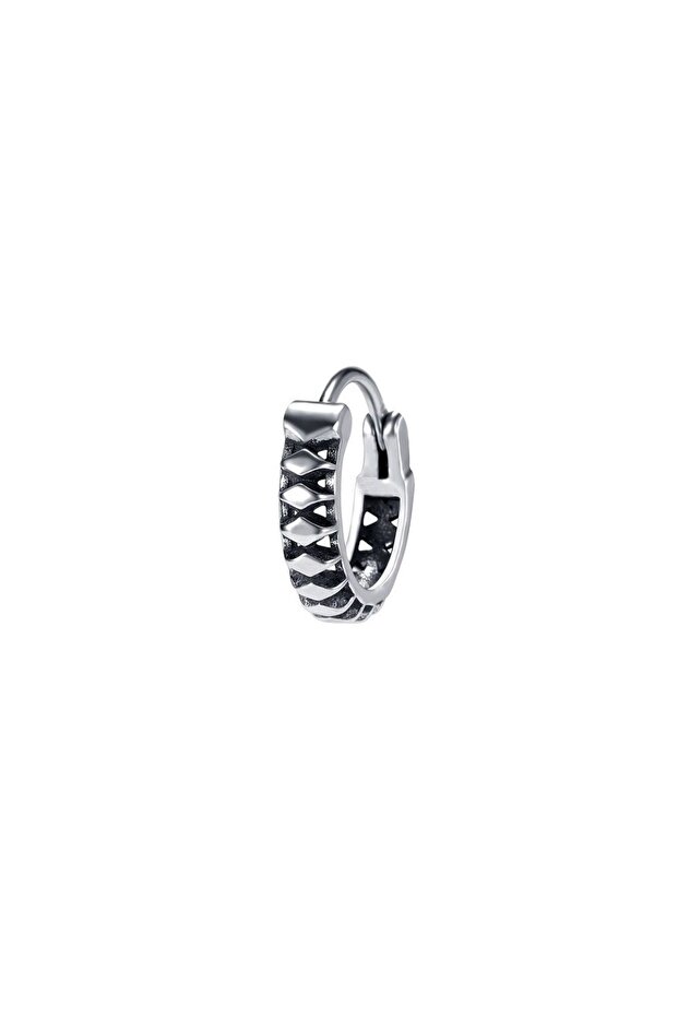 Striped Cutout Gothic Model Ring Mazgal Design Biker Anti-Tarnish & Anti-Rust 316L Steel Earring