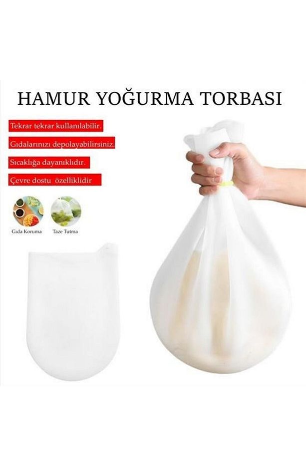 Şeffaf Silikon Pratik Hamur Yoğurma Torbası - 4