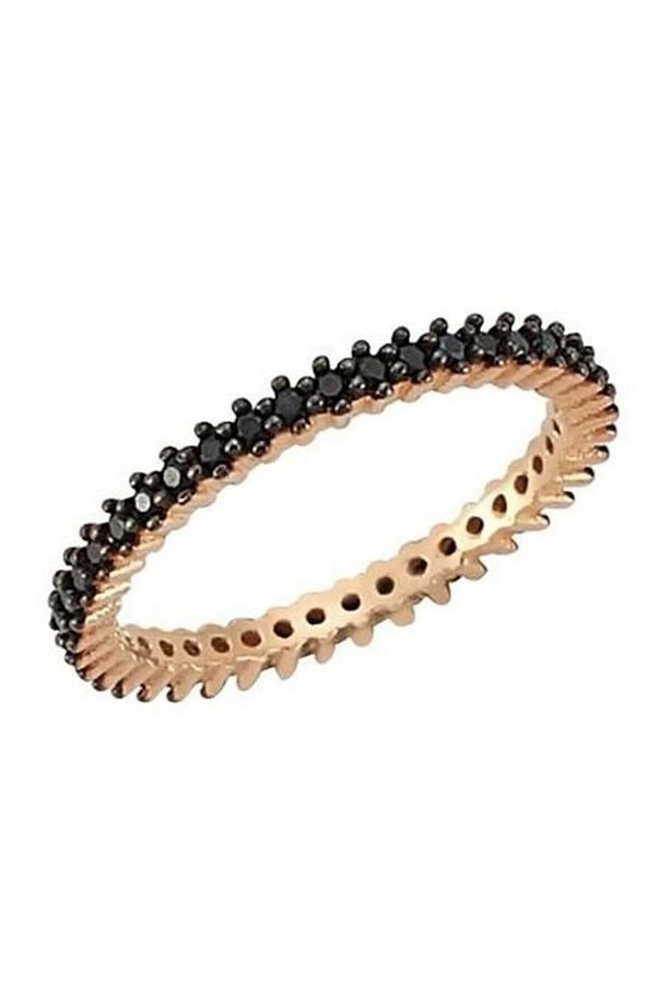 Rose Onix Taşlı Tamtur Alyans Yüzük Sgtl3322 - 1