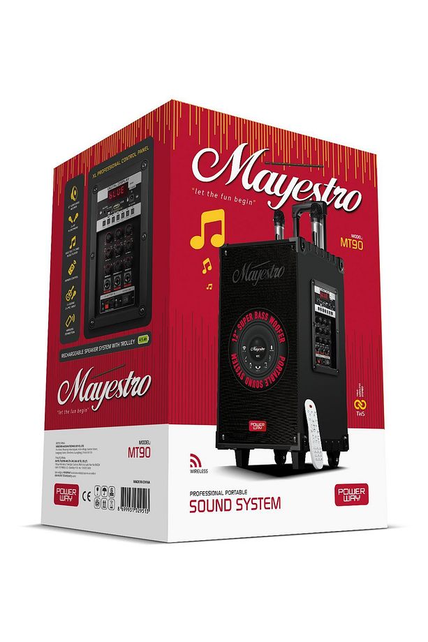 Şarjlı Çift Mikrofonlu Hoparlör Karaoke Sistemi Taşınabilir Amfi MT90 Bluetooth Hoparlör - 6