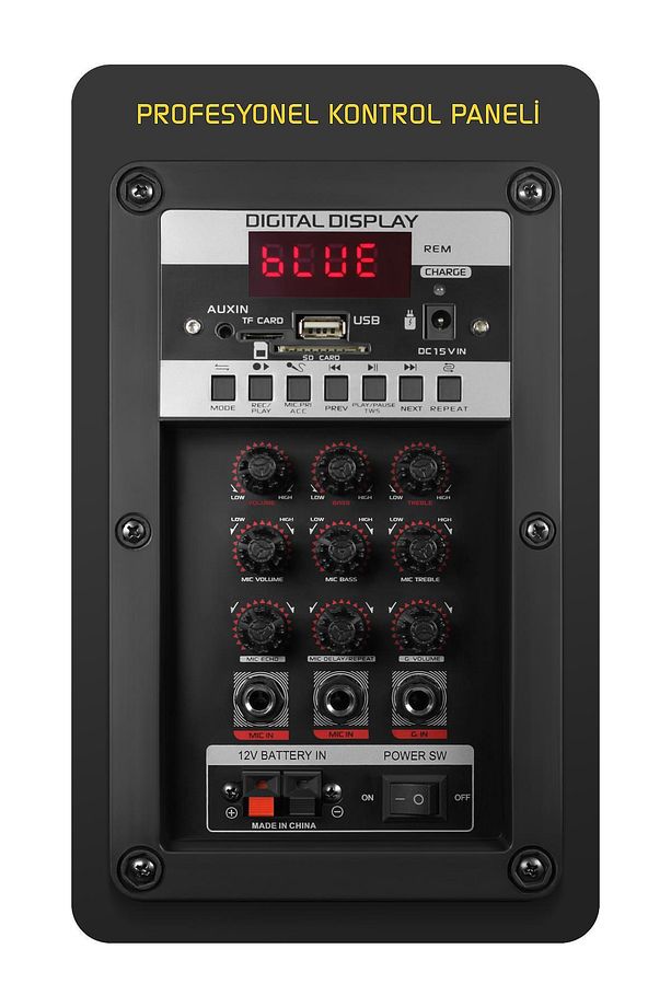 Şarjlı Çift Mikrofonlu Hoparlör Karaoke Sistemi Taşınabilir Amfi MT90 Bluetooth Hoparlör - 3