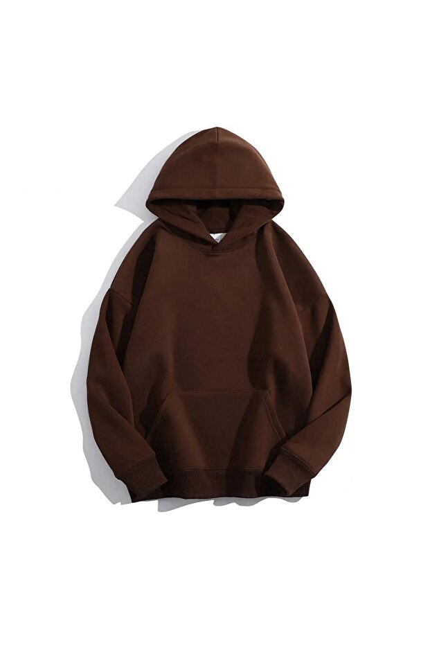 Oversize Plain Hooded Sweatshirt