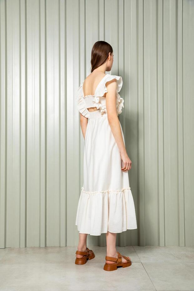 40506 Elbise Ekru - 4