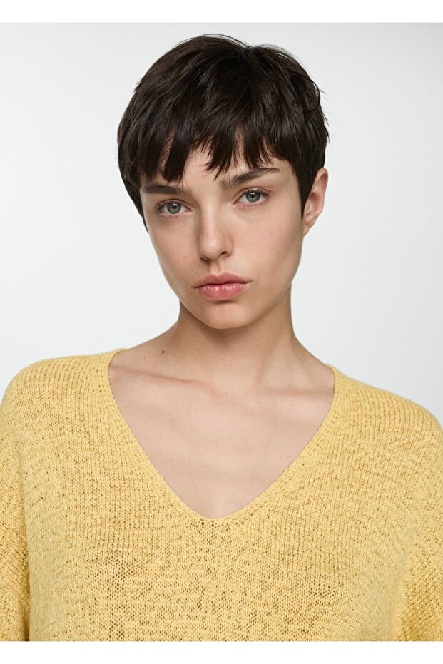 V yaka ince triko kazak - 5