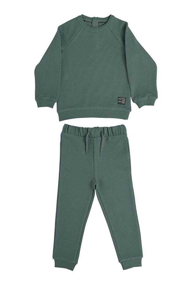 Boy's Green 2 Piece Tracksuit Set