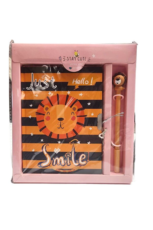 7116 Model Lion Gel Locked Commemorative Book and Pen Gift