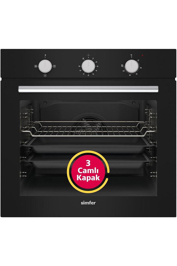 8205 Siyah 4 Fonksiyon Ankastre Powerturbo Fırın - 1