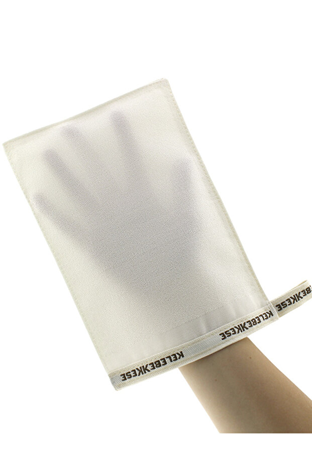 Ecru Shower Scrub Exfoliating Glove 100% Floş Scrub Glove