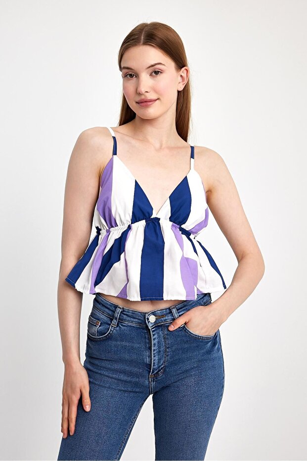 Striped Crop with Adjustable Strap - 2