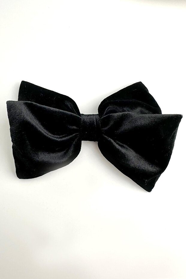 Black Velvet Bow Automatic Hair Clip