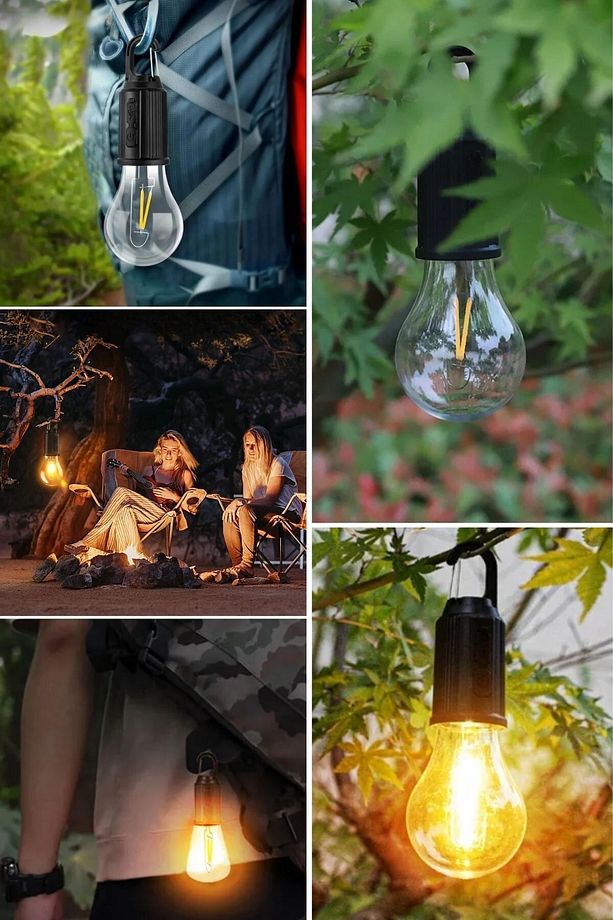 ® Şarj Olabilen 3 Farklı Mod LED'li Kendiliğinden Asma Kancalı Kamp,Dış Cephe Lambası - 2