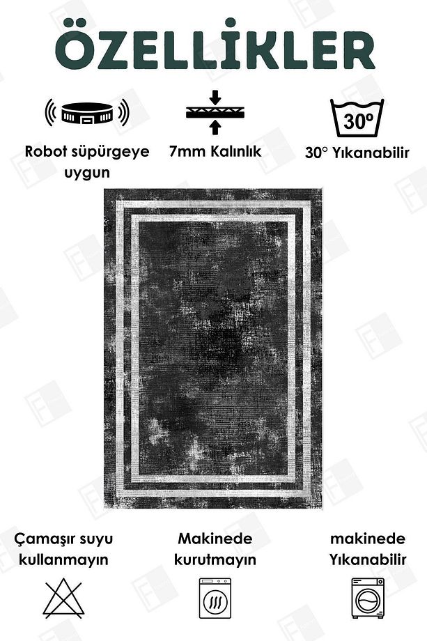 Dijital Kaymaz Taban Yıkanabilir Modern Salon Halısı Mutfak Halısı Koridor Halısı halı yolluk (11) - 3