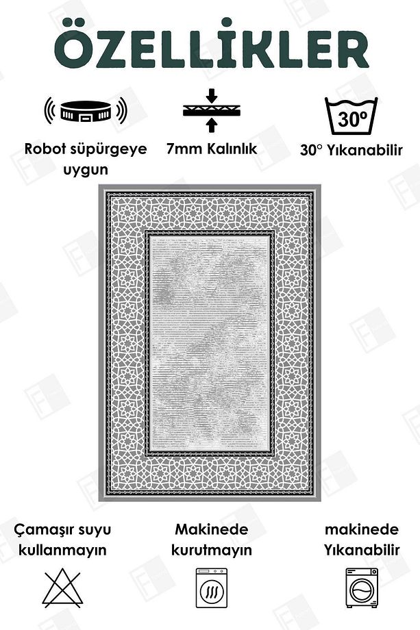 Dijital Kaymaz Taban Yıkanabilir Modern Salon Halısı Mutfak Halısı Koridor Halısı halı yolluk (14) - 3