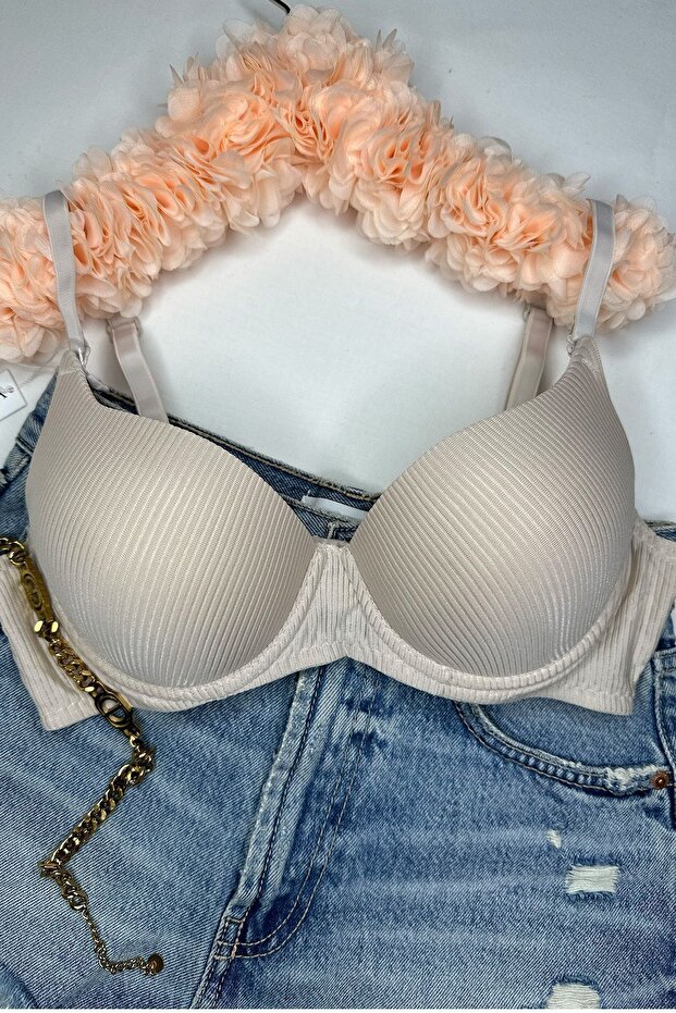 Podprsenka Basic Patterned Kostice Support Tan - 2