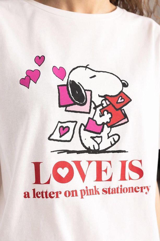 Fall In Love Snoopy Kısa Kollu Şortlu Pijama Takımı B6205ax24sp - 8