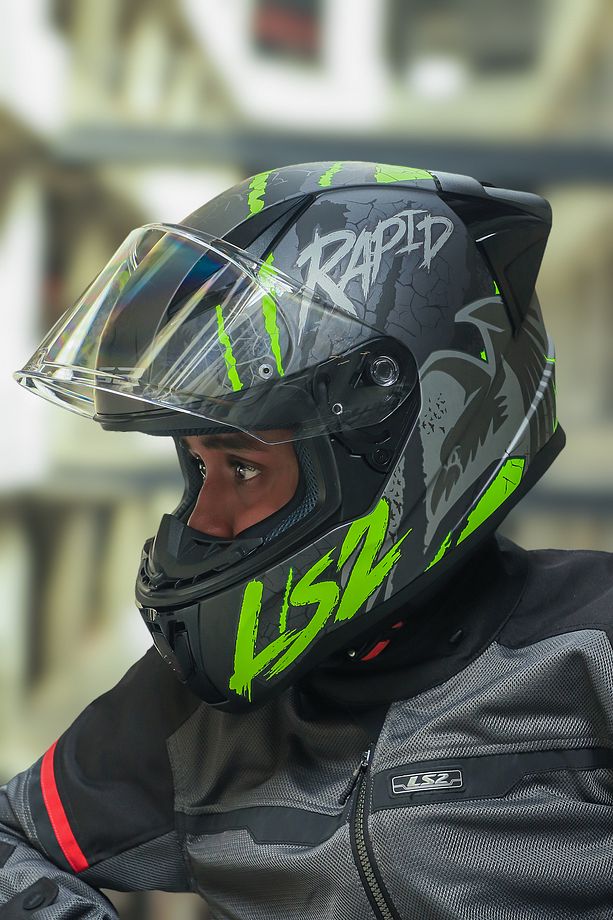 Rapıd 2 Race Raven Mat Siyah-gri-neon Sarı Kask - 6