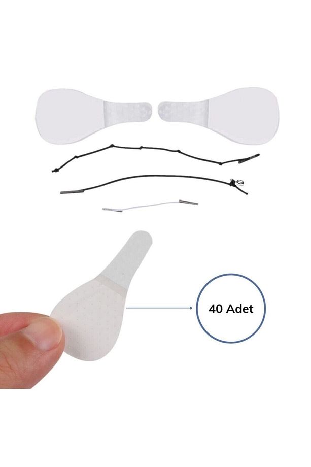 40 Adet Lastikli Yüz Kaş Göz Boyun Gerdirme Kaldırma Bantları V Shape Bands - 4