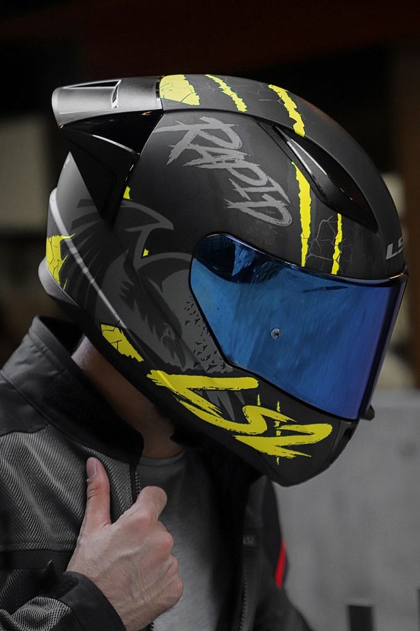 Rapıd 2 Race Raven Mat Siyah-gri-neon Sarı Kask - 4