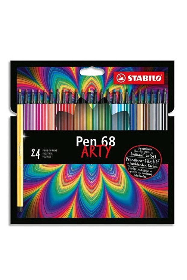 Pen 68 ARTY - Keçe Uçlu Boya Kalemi - 24'lü Paket - Çeşitli Renkler - 1