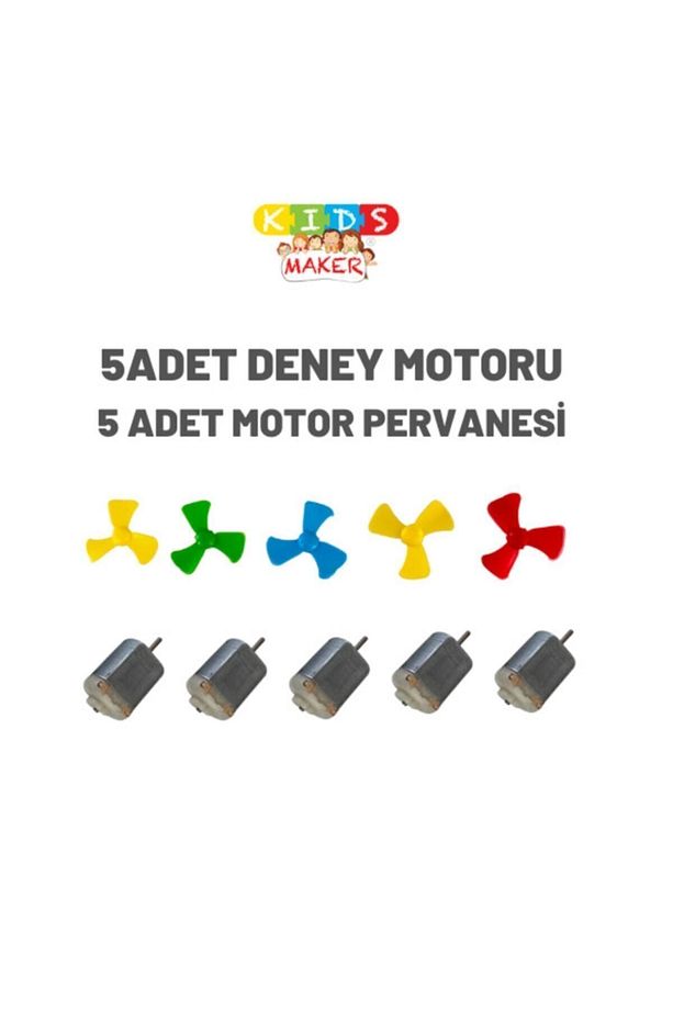 5 Adet Deney Motoru ( Dc Motor ) + 5 Adet Deney Motoru Pervanesi - 1