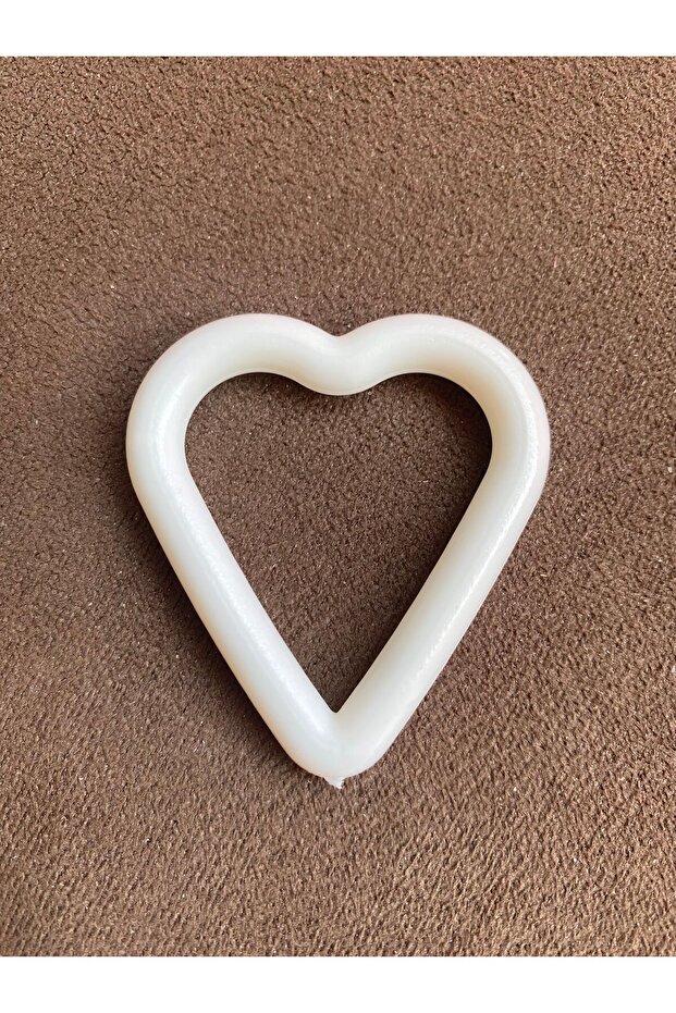 10 White Heart Rings - Fiber Macrame, 4.5 Cm Width and 5.5 Cm Length