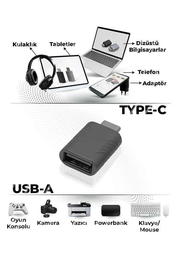 Type-c to Usb-A 3.0 Ve Usb 3.2 To Type-c Dönüştürücü 2'si 1 Arada - 3