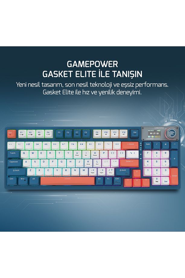 Gasket Elite Rgb Wireless/bluetooth/kablolu Mekanik Red Switch Gasket Gaming Klavye - 2