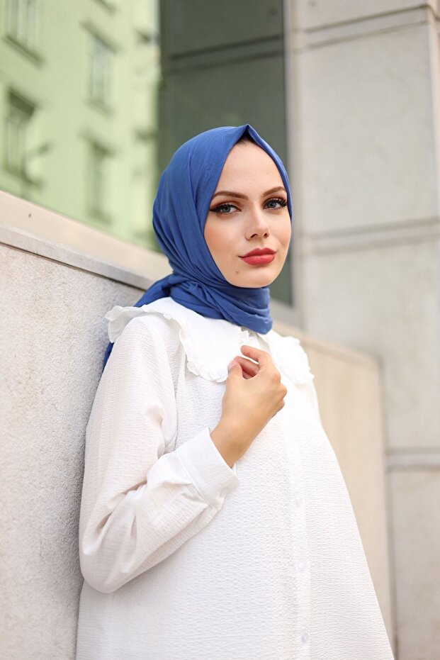 Bambu Kraş Şal Indigo - 3