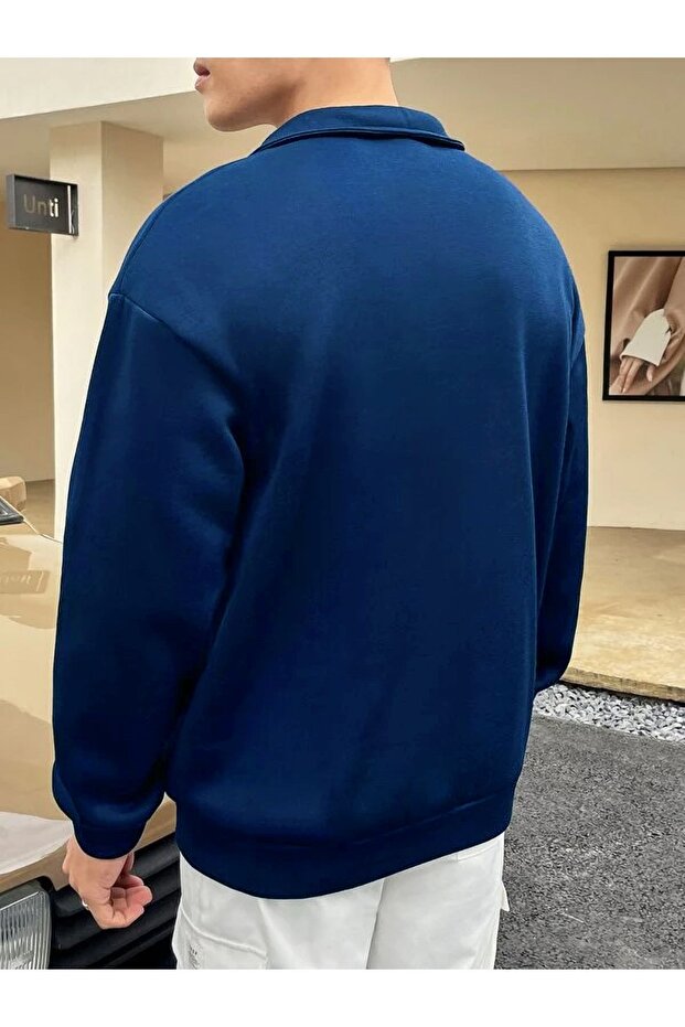 Half Zipper Sweatshirt Basic Regular Pattern - 2