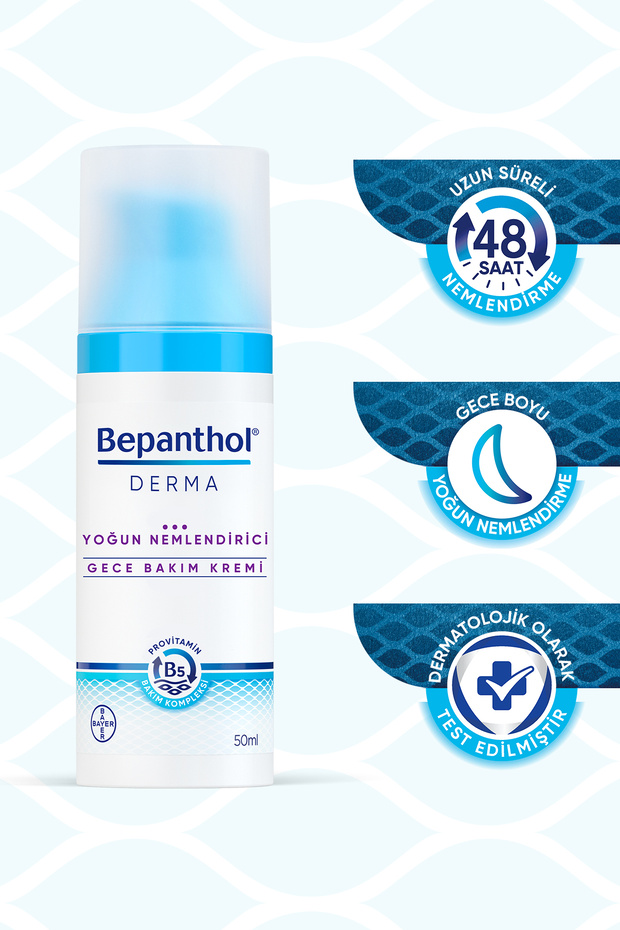 Derma Yoğun Nemlendirici Gece Yüz Bakım Kremi 50ml - 7