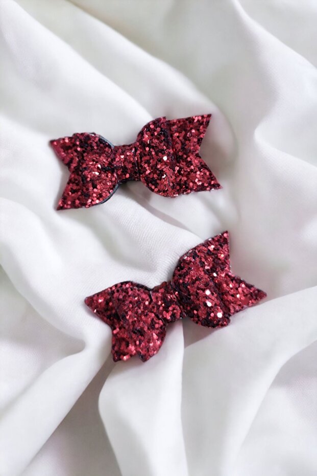 Set of 2 mini midi clip buckle bow