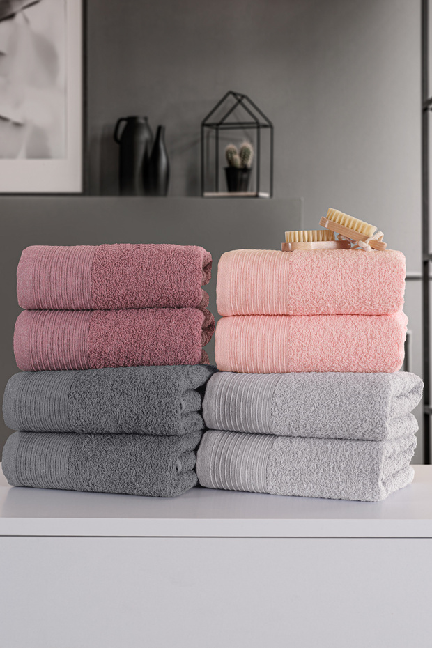 Sıla 8-Piece Boxed 50x90cm Cotton Towel Set | Towel | Towel & Towel Set | Dowry | Hand & Face Towel