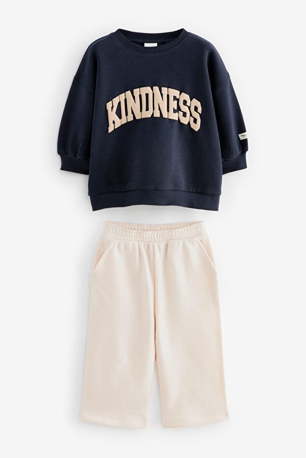 Girl's Cotton Sweatshirt and Tracksuit Set - Kidness Patterned