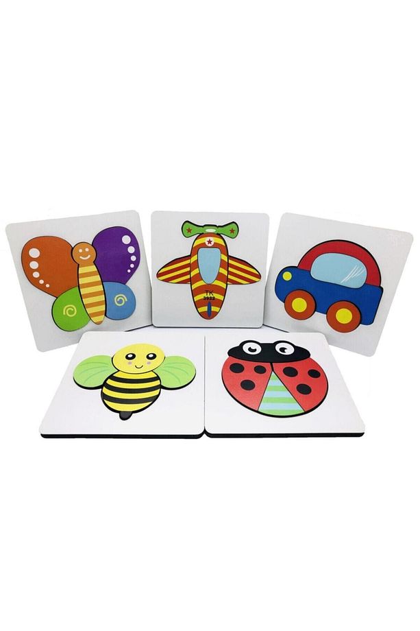 3d Ahşap Eğitici Puzzle Yapboz Seti 5 Adet - 1