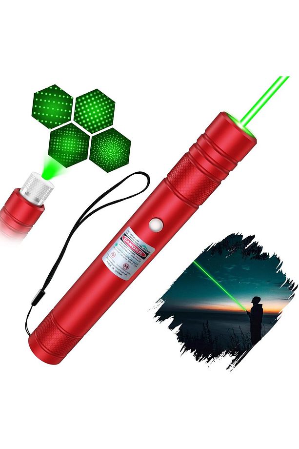 PRO-303 USB Şarjlı Yeşil Lazer Pointer, Sunum Kalemi, Güçlü Şarjlı Lazer İşaretleyici - 1